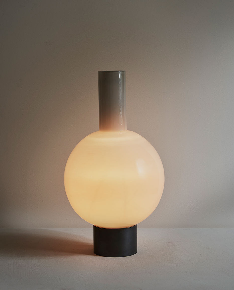 GLASS PURITAN TABLE LAMP - ASH