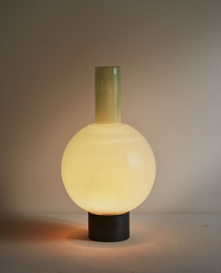 GLASS PURITAN TABLE LAMP - DUSTY GREEN